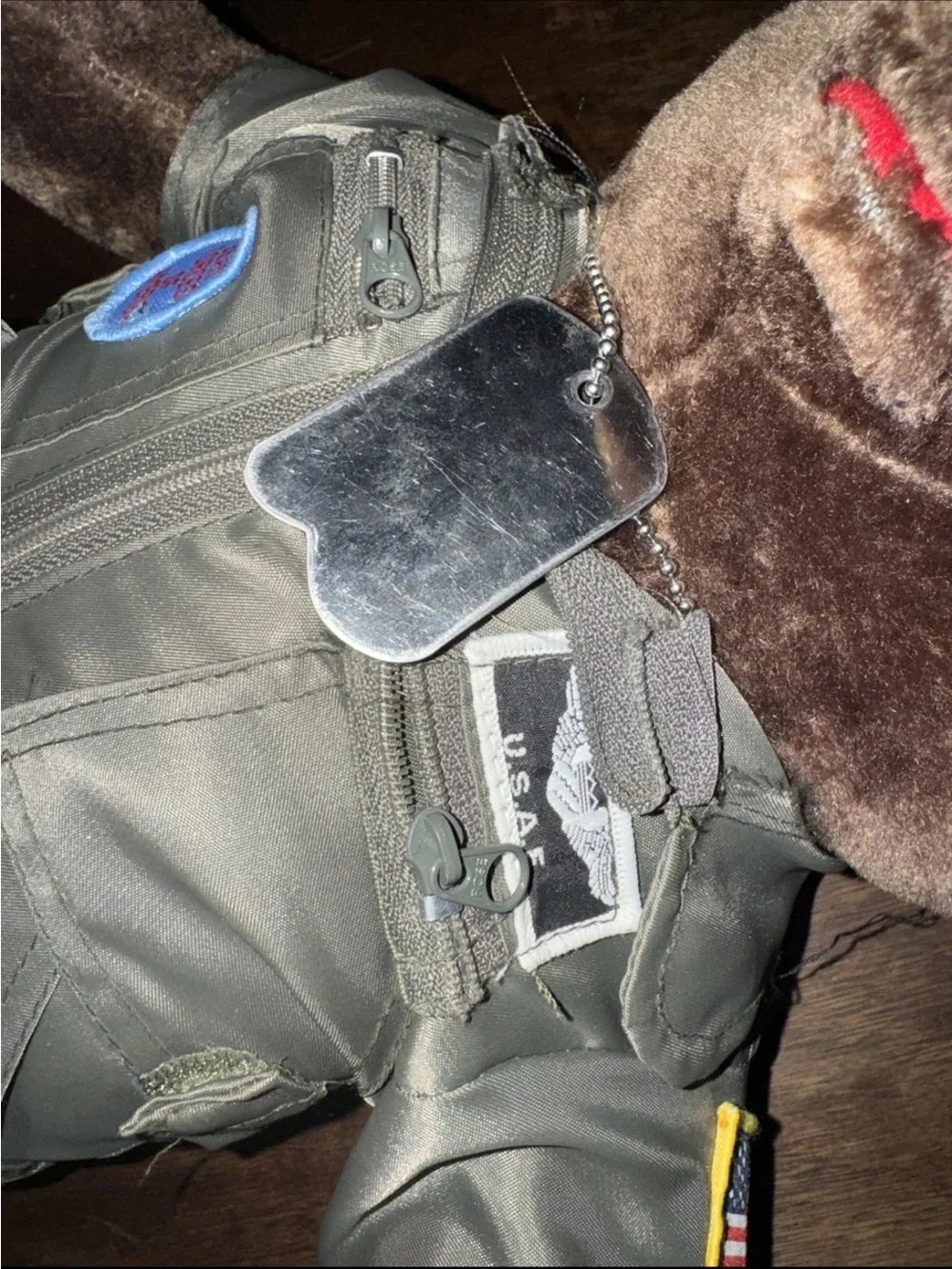 US Air force 1980s Plush Teddy Bear Stuff Animal Inflight Suit